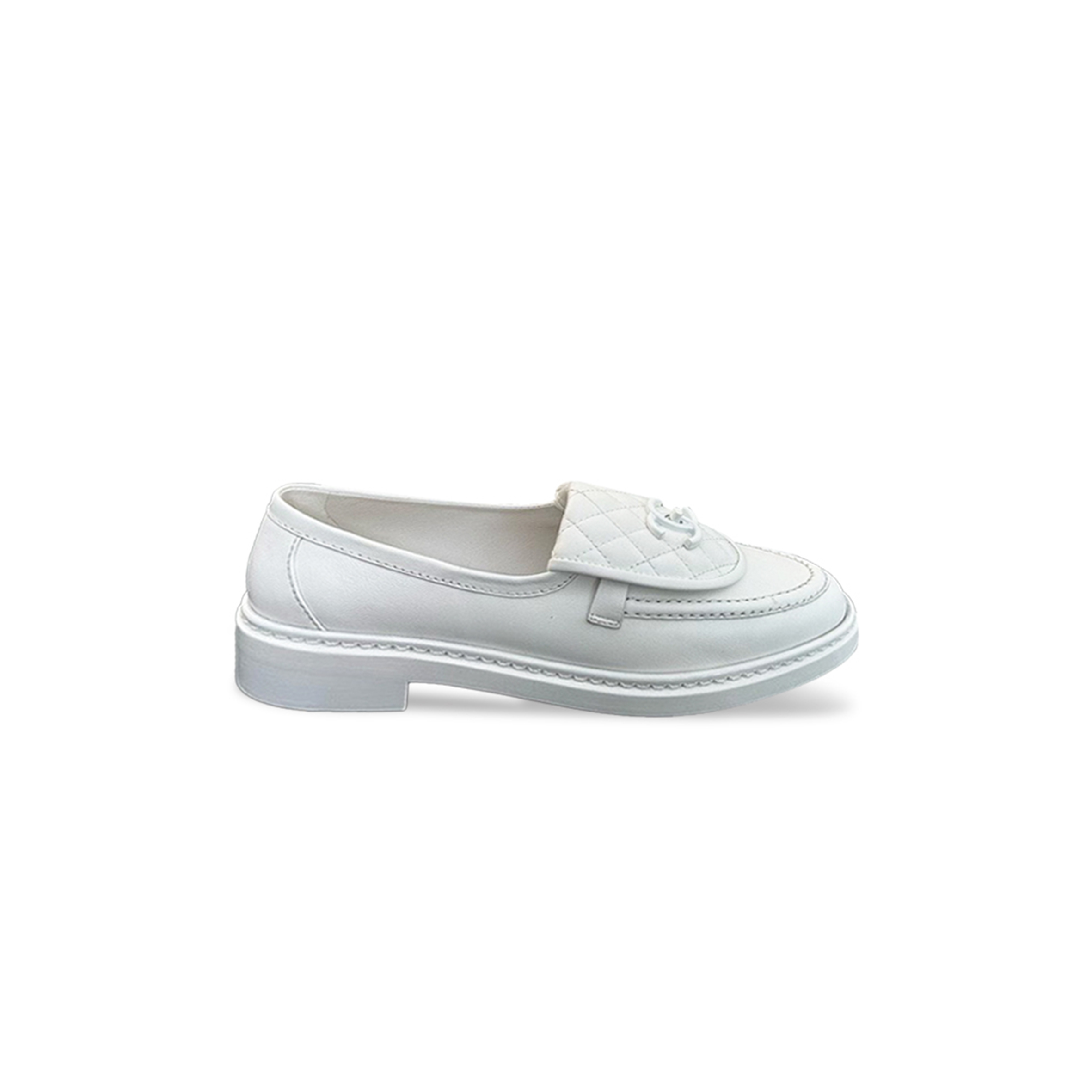 CHANEL QUILTED LEATHER CC TURNLOCK LOAFERS 